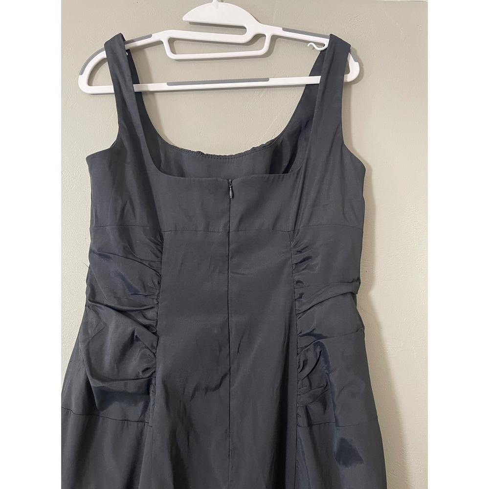 Betsy & Adam Black Ruched Bubble Hem Cocktail Dress Square Neck Size 12 - Picture 9 of 10